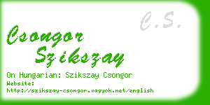 csongor szikszay business card